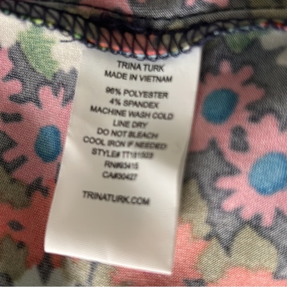 Trina Turk Daisy Floral Bell Sleeve Off the Shoulder Mini Swing Slip Dress - S - Picture 14 of 16